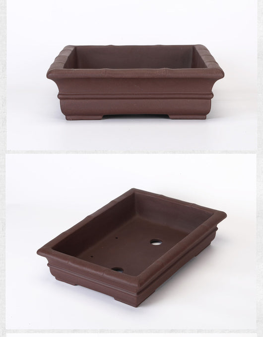 Maceta Rectangular de Cerámica Púrpura Artesanal - Drenaje Óptimo para Plantas - Image 13