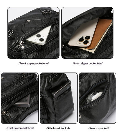 Bolso Bandolera de Lujo Versátil con Diseño Multicapas Espacioso - Image 19