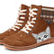 Botas Martin de Cordones con Suela Plana y Lana para Mujer