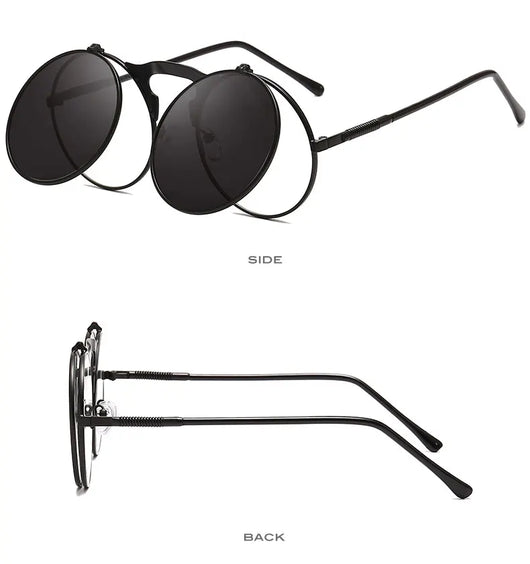 Gafas de Sol Flip Retro Marco Redondo para Adultos Mayores - Image 24
