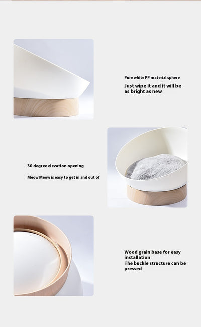 Cama Gato Abierta con Base Diseño Madera Plástica - Image 6
