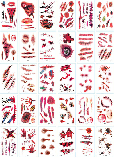 Set of 30 temporary tattoo stickers featuring pink and purple butterflies, flowers, bunnies, and moon designs. - Image 38