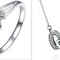 S925 sterling Plateado heart necklace Suit
