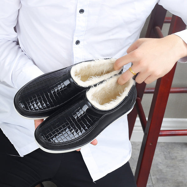 Botas Impermeables Cálidas para Lluvia - Tubo Corto con Forro de Terciopelo Antideslizante