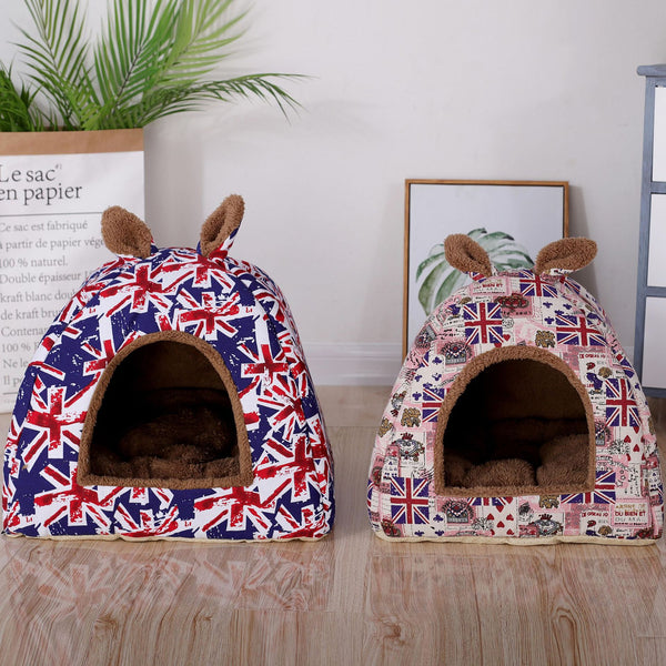 Casa Refugio Térmico para Mascotas con Diseño Yurta y Cojín Absorbente