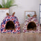 Casa Refugio Térmico para Mascotas con Diseño Yurta y Cojín Absorbente