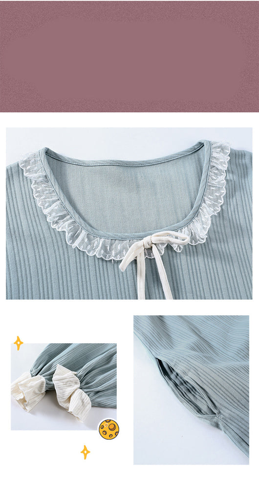 Pijama Largo de Algodón Puro para Mujer - Otoño e Invierno - Image 31