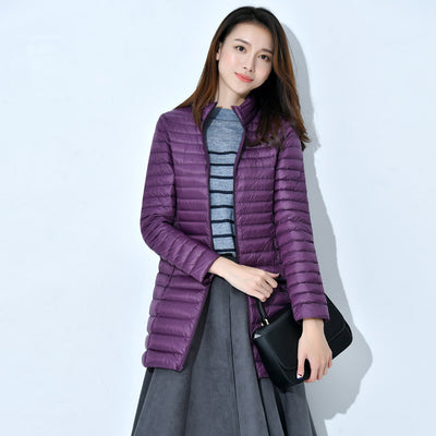 Abrigo Acolchado Mujer Otoño Invierno - Chaqueta Ligera Cuello Alto Ajustada Talla Grande - Image 24