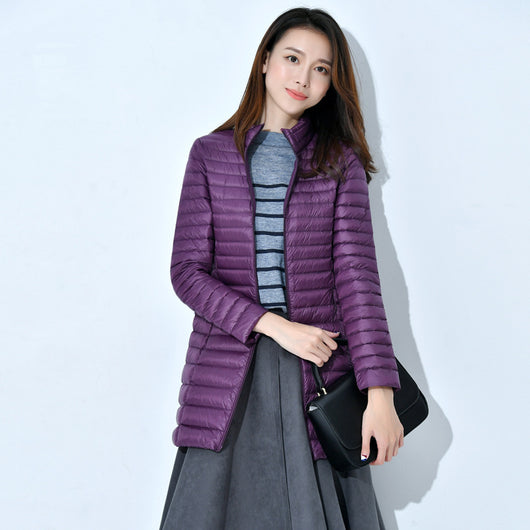 Abrigo Acolchado Mujer Otoño Invierno - Chaqueta Ligera Cuello Alto Ajustada Talla Grande - Image 24
