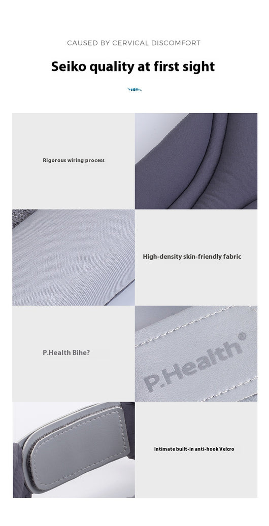 Pink bionic breathable neck guard for cervical vertebra care, designed to prevent bowing and neck leaning forward, shown with a grey storage bag. - Image 22