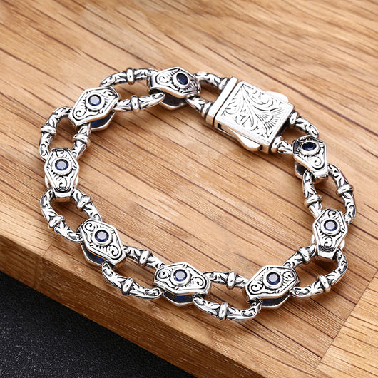 Pulsera de Plata Esterlina 925 con Patrón en Relieve para Hombre - Image 3