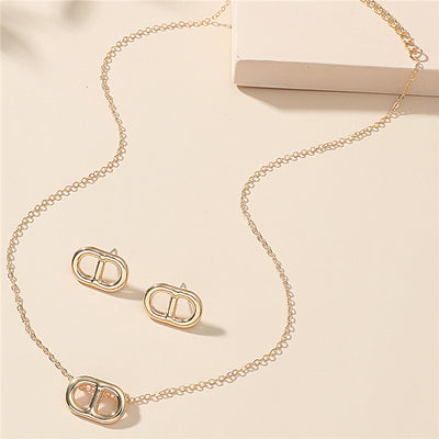 Collar Retro Cadena Clavícula Efecto Frío de Dos Piezas - Image 6