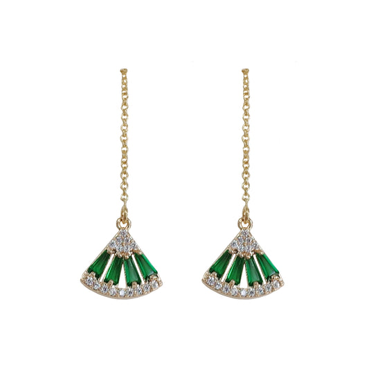 Aretes de Perla en Oro 14K - Diseño de Abanico