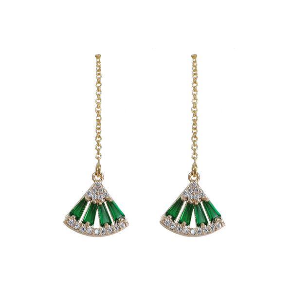 Aretes de Perla en Oro 14K - Diseño de Abanico