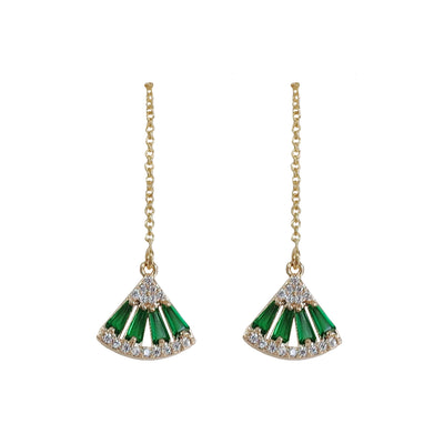 Aretes de Perla en Oro 14K - Diseño de Abanico
