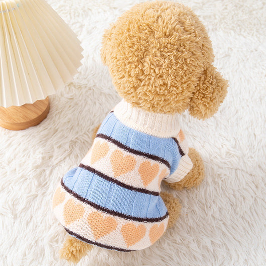 Suéter de Terciopelo con Corazón para Perros Pequeños - Teddy, Yorkshire, Bichón - Image 3