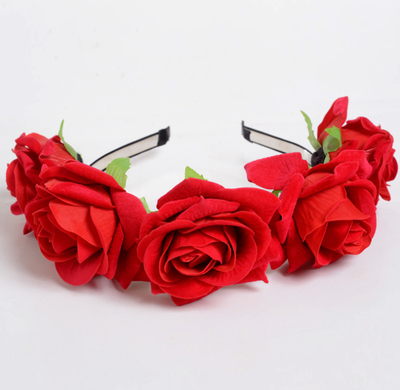 Diadema Corona de Rosas Terciopelo para Sesiones Fotográficas - Image 7