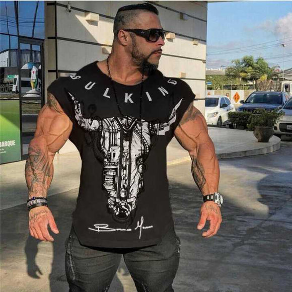 Playera Deportiva de Algodón Cuello Redondo para Entrenamiento al Aire Libre Hombre
