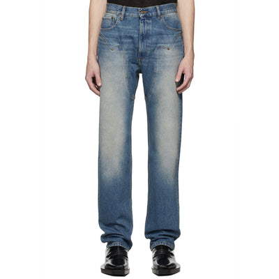 Pantalón Vaquero Slim Fit Azul Desteñido con Costuras Clásicas - Image 8