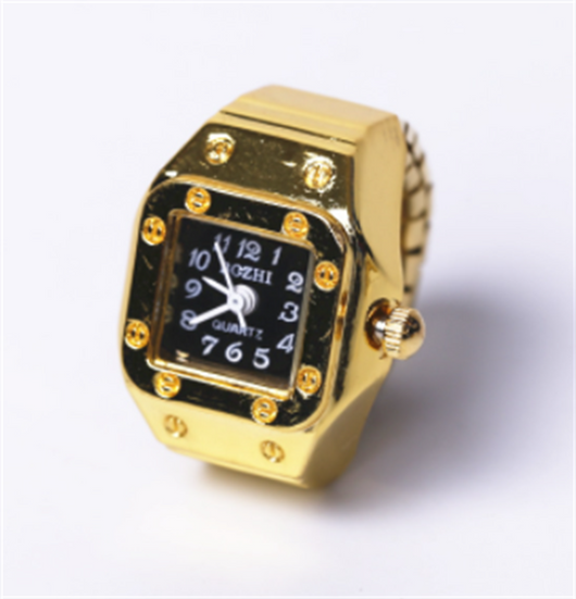 Reloj Anillo Cuadrado Dorado de Diseño Minimalista Elegante - Image 7