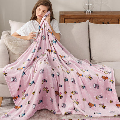 Cobija de felpa Peanuts Velvet Loft Snoopy 140 x 178 cm – Diseño The Flying Ace, oficial y ultra suave - Tekeno