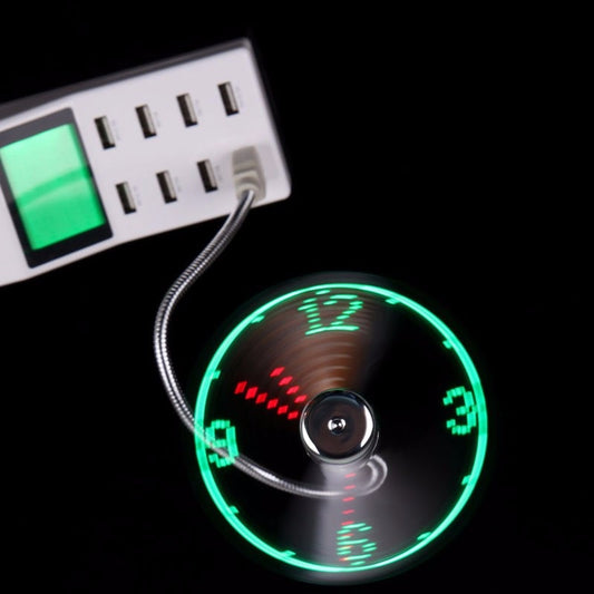 Ventilador USB Mini Flexible con Reloj LED y Luz Ajustable - Image 2