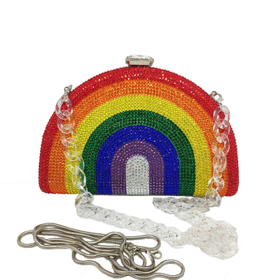 Cartera Clutch Diamante Arcoíris - Image 9