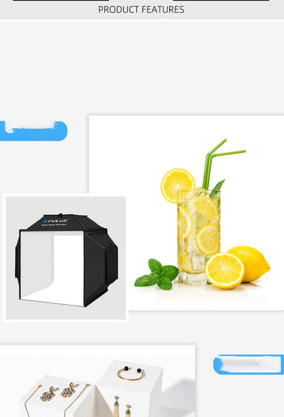 Caja de Luz LED Plegable 40cm para Fotografía de Productos - Image 6
