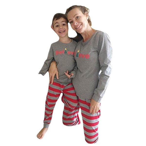 Vestido Estampado de Manga Larga para Padres e Hijos