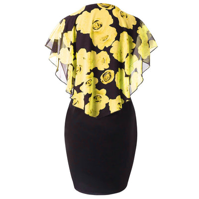 Vestido Capa Estampado Rosas Ajustado Cadera para Mujer - Image 15