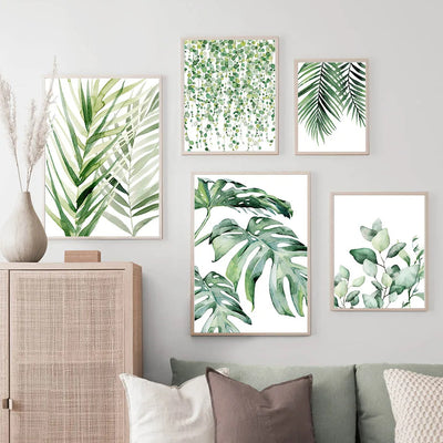 Lámina Decorativa Hoja Monstera Acuarela Verde - Image 19