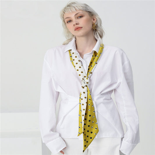 Pañuelo de Seda Estampado con Lunares