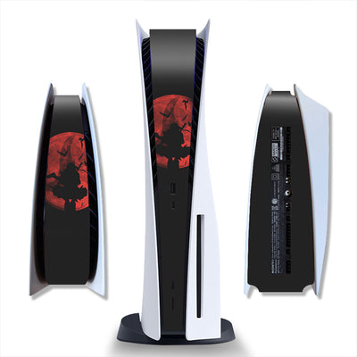 Brushed silver metal texture skin for PlayStation 5 Digital Edition console, shown from front and side views. - Image 35