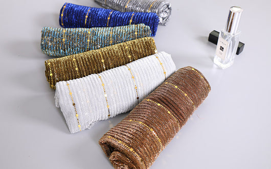 Pañuelo de Seda con Lentejuelas Brillantes para Mujer - Image 33