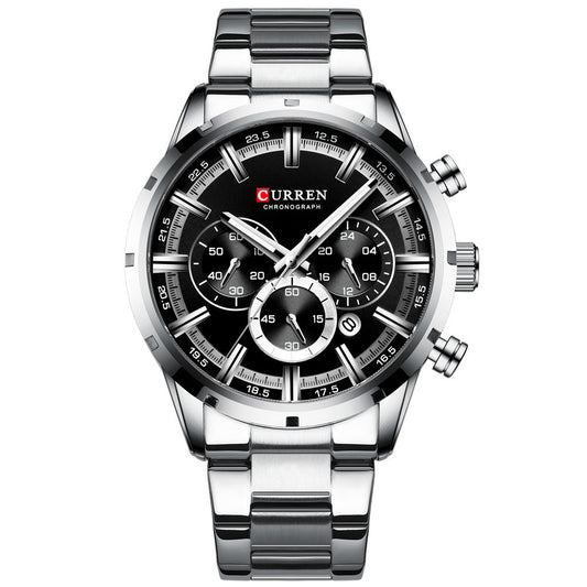 Reloj de Pulsera Ejecutivo Acero Inoxidable con Calendario de Seis Esferas - Image 2