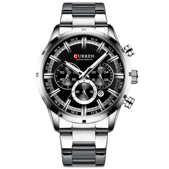 Reloj de Pulsera Ejecutivo Acero Inoxidable con Calendario de Seis Esferas