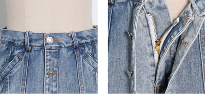 Jeans Talle Alto Monocromático con Paneles - Image 12