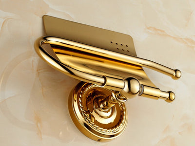 Portarrollos de Baño Dorado Lujo en Latón - Accesorío Pared Premium - Image 2