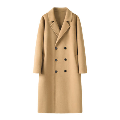 Abrigo Reversible de Cashmere Largo Hasta la Rodilla para Hombre - Otoño e Invierno - Image 4