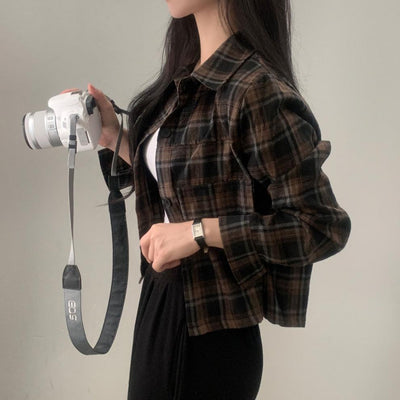 Camisa Cuadrille Oversized de Manga Corta - Image 30
