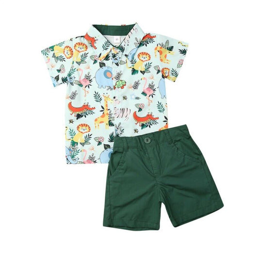 Conjunto Estampado Animal con Short Liso