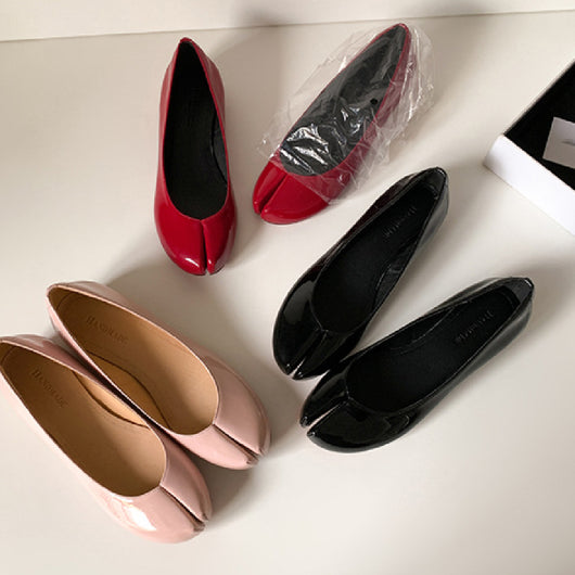 Zapatos Rojos Planos con Punta Abierta - Estilo y Personalidad para Mujer - Image 11
