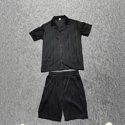 Conjunto Deportivo Hombre: Camiseta y Shorts con Patrón Onda Transpirable - Image 4