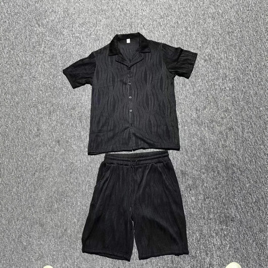 Conjunto Deportivo Hombre: Camiseta y Shorts con Patrón Onda Transpirable - Image 4
