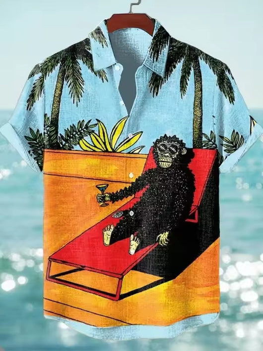 Camisa Estampada Artística para Hombre - Diseño Personalidad - Image 34