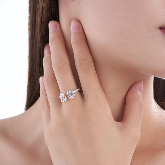 Anillo de Moissanita Cuadrada en Plata 925 - Lujo Accesible sin Desvanecimiento