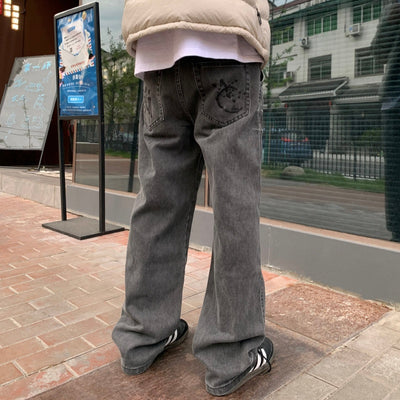 Pantalones de Algodón Rectos con Bolsillos Bordados para Hombre - Image 3