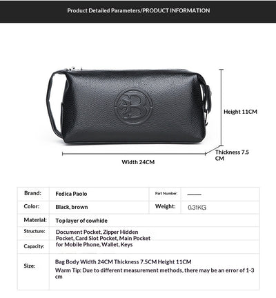 Bolsa de Cuero Genuino Impermeable para Hombre - Image 9