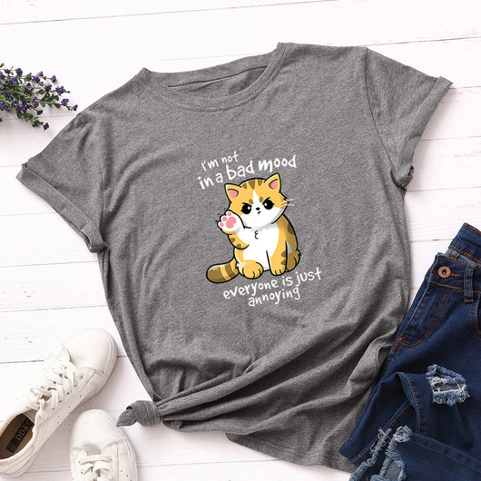 Camiseta Básica de Algodón para Mujer - Cuello Redondo Manga Corta - Image 16