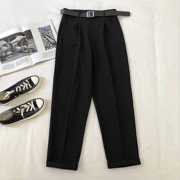 Pantalón Harem de Talle Alto para Mujer con Cinturón Integrado